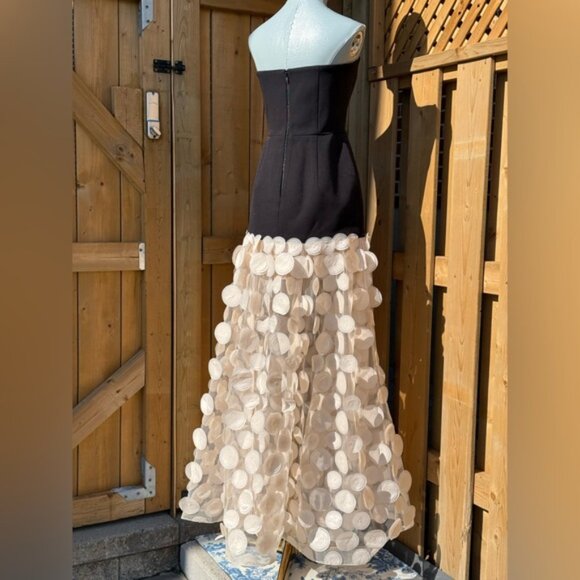 🆕 BRONX & BANCO 🧿 NWOT Harper Strapless Beige and Black Gown, Sz M US 6 - Picture 9 of 15